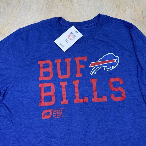 NEW Buffalo Bills Nike Overlap Lockup Mens Short Sleeve Shirt Blue sx XL - Picture 2 of 11